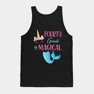 Flowers Unicorn Mermaid Fourth Grade Magical Student Teacher Tank Top